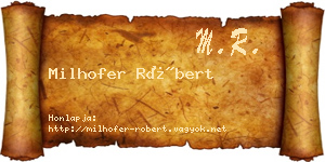 Milhofer Róbert névjegykártya